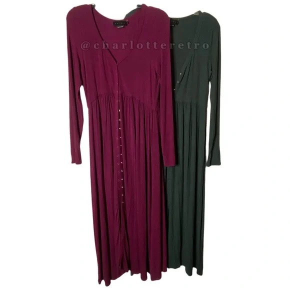 HATCH • The Softest Rib Nursing Dress - Aubergine - Picture 3 of 9